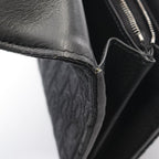 Dior Bifold Wallet Autumn Blue Jacquard Black Canvas Auction Zip Long