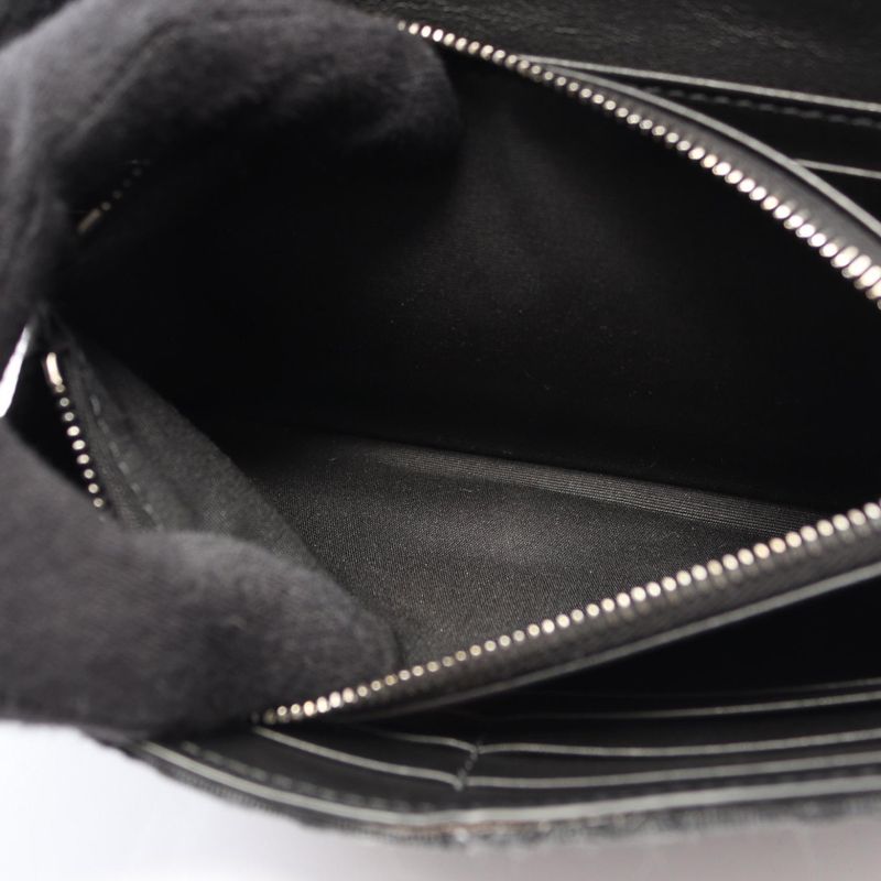 Dior Bifold Wallet Autumn Blue Jacquard Black Canvas Auction Zip Long