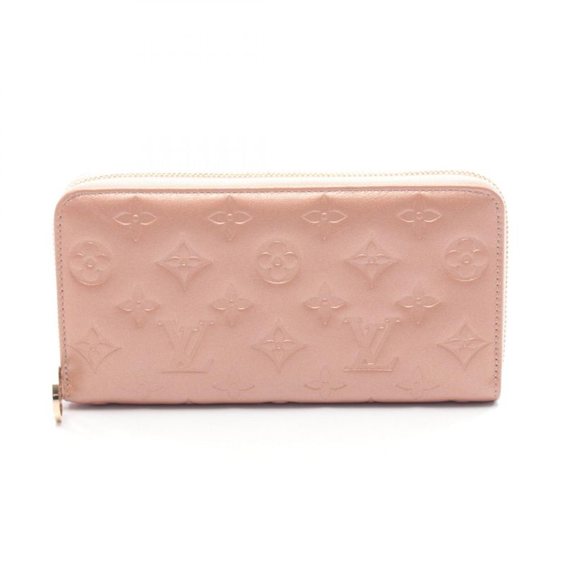 Louis Vuitton Round Wallet Zippy Coussin Rose Gold Leather Pink Rose