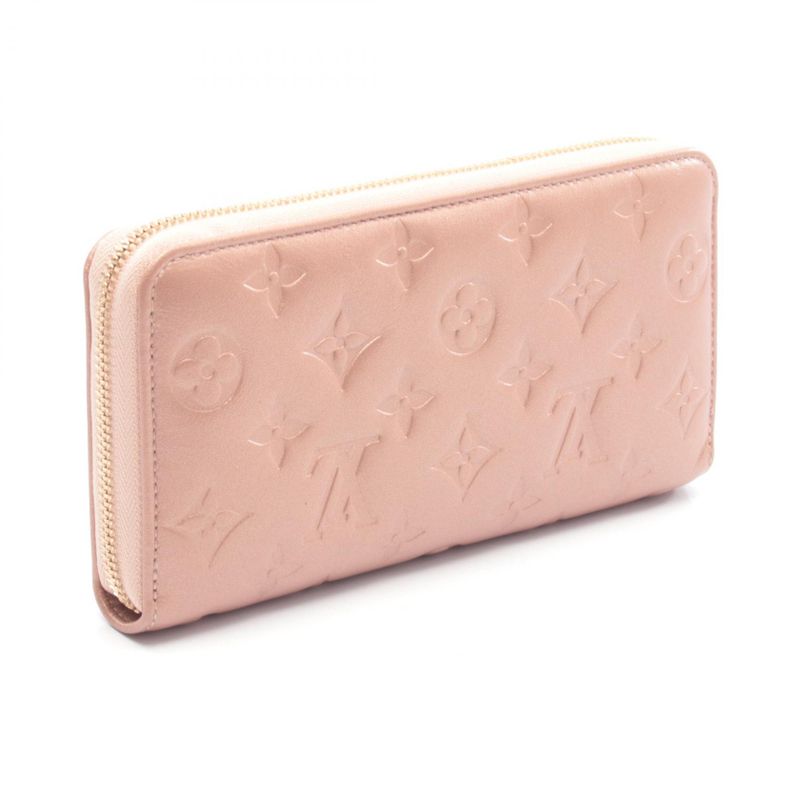 Louis Vuitton Round Wallet Zippy Coussin Rose Gold Leather Pink Rose