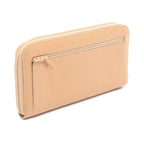 Chanel Round Wallet CC Logo Beige Calf Long