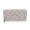 Louis Vuitton Round Wallet Zippy Silver Gray Leather Metallic