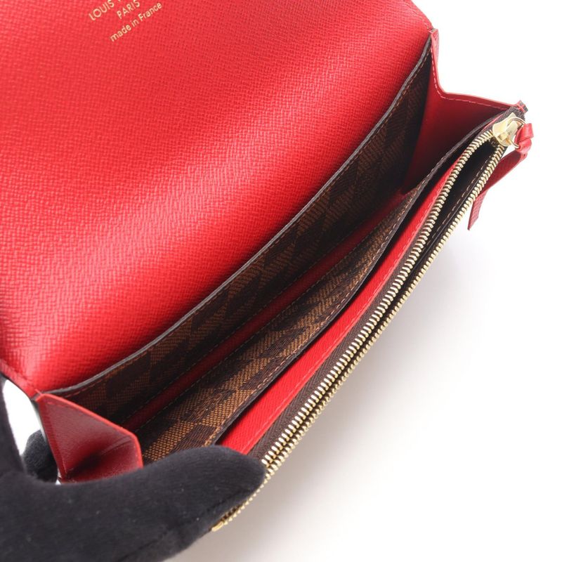 Louis Vuitton Bifold Wallet Portefeuille Emily Rouge Coating Rouge Brown Red
