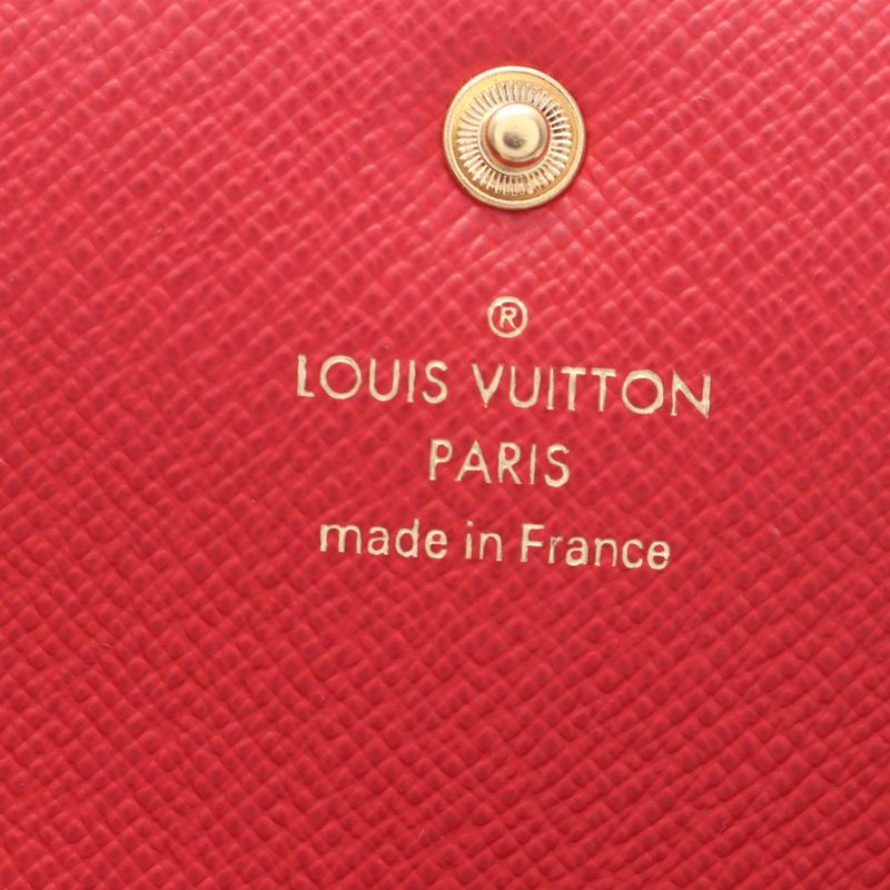 Louis Vuitton Bifold Wallet Portefeuille Emily Rouge Coating Rouge Brown Red