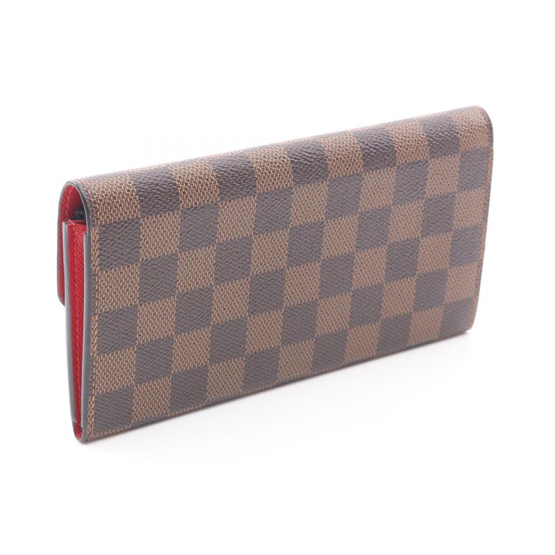 Louis Vuitton Bifold Wallet Portefeuille Emily Rouge Coating Rouge Brown Red
