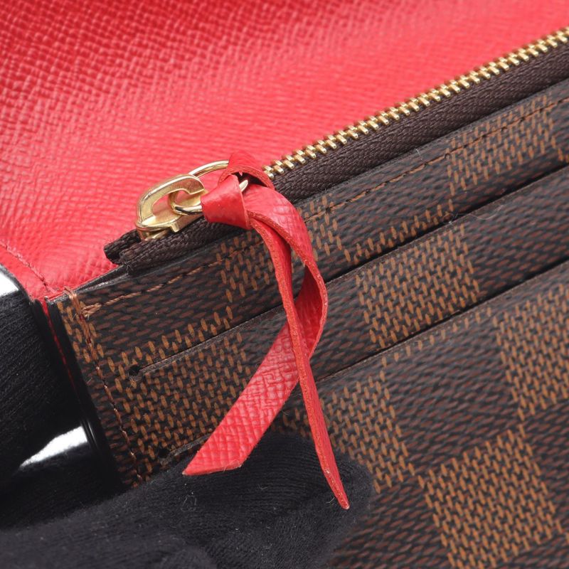 Louis Vuitton Bifold Wallet Portefeuille Emily Rouge Coating Rouge Brown Red