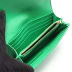 Bottega Veneta Bifold Wallet Intrecciato Green Leather Zip