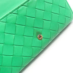 Bottega Veneta Bifold Wallet Intrecciato Green Leather Zip