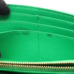 Bottega Veneta Bifold Wallet Intrecciato Green Leather Zip