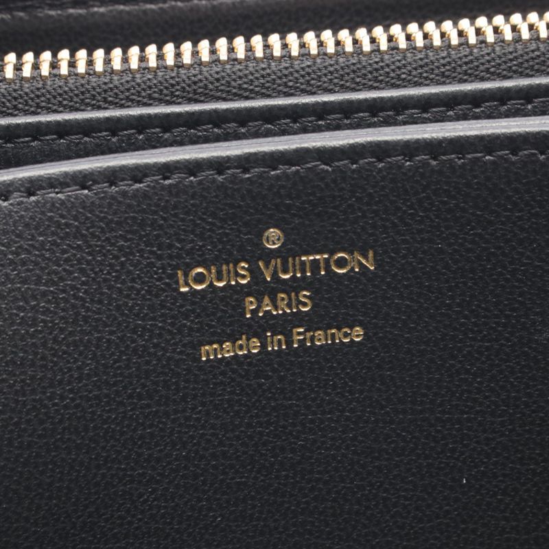 Louis Vuitton Round Wallet Zippy Noir Black Leather Wal
