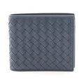Bottega Veneta Bifold Wallet Intrecciato Navy Leather