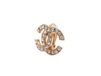 Chanel CC Logo Earrings Rhinestone Gold Color 02 — view 2