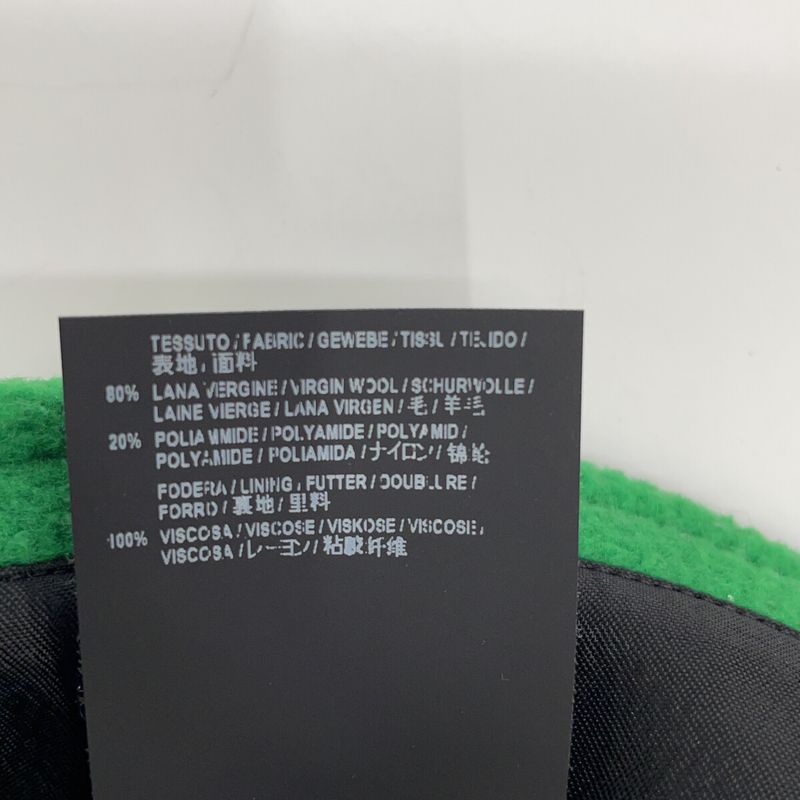 Balenciaga Green Wool Herringbone Front Slit Long Skirt 36