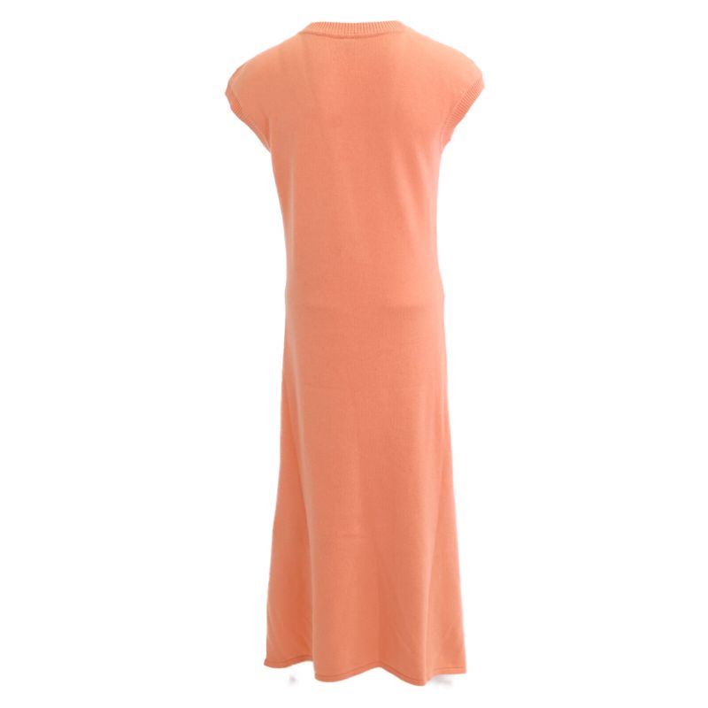 Hermes Cashmere Cotton Button Sleeveless Knit Top 36 ) Orange