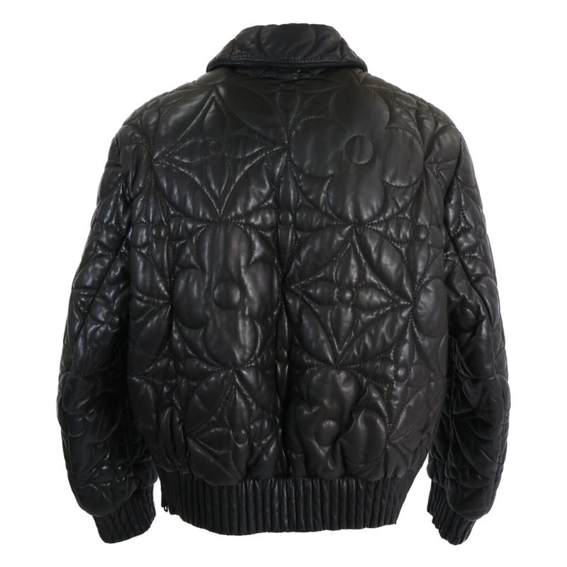 Louis Vuitton Et7 Monogram Flower Quilted Lamb Leather Jacket ) Black