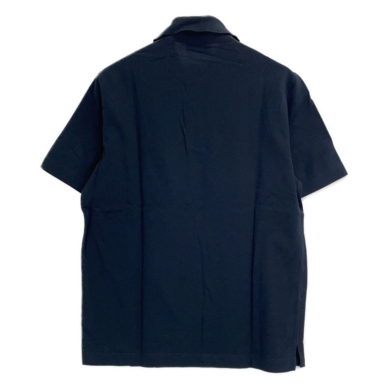 Hermes Black Cotton Embroidery Pocket Polo Shirt