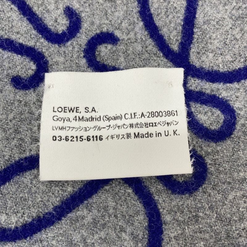 Loewe Wool Cashmere Scarf ) Blue Gray