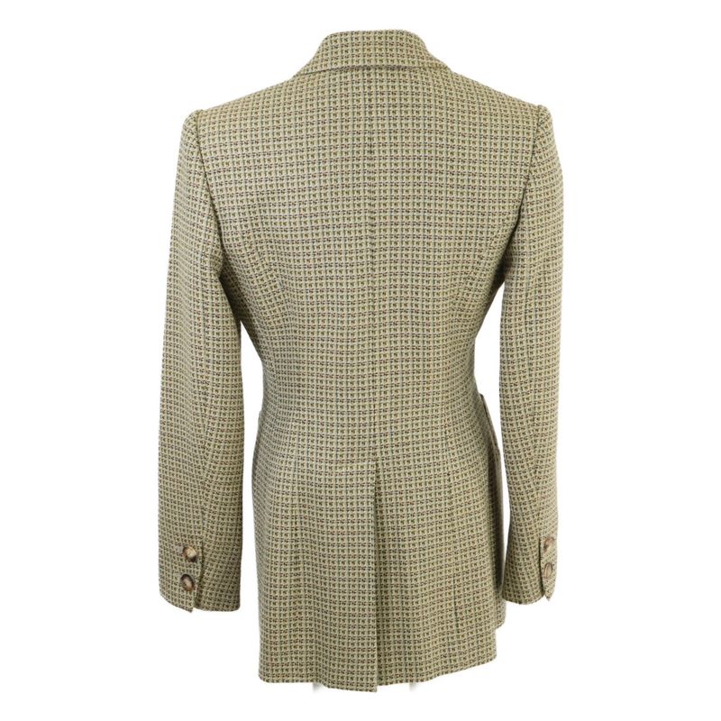 Hermes Cashmere Blend Wool Single Jacket 36 ) Green