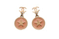 Chanel CC Logo Star Medal Earrings Gold Plated