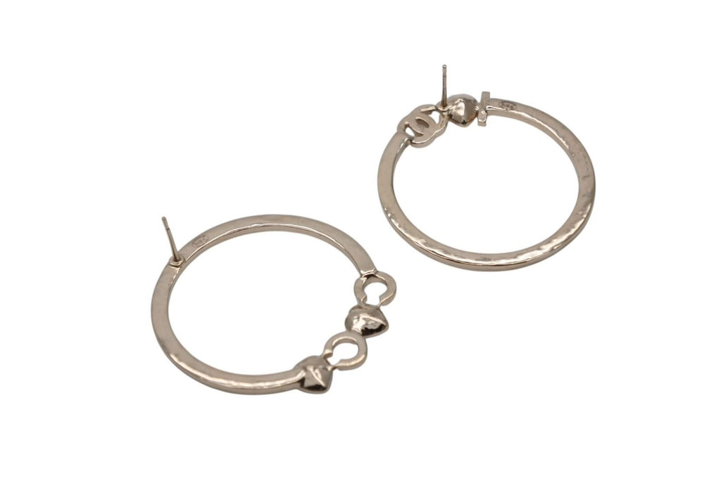 Chanel I Love Coco Heart Stone Earrings Metal Rhinestone Gold — view 5