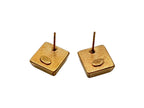 Chanel CC Logo Square Earrings 03 Metal Resin Gold — view 4