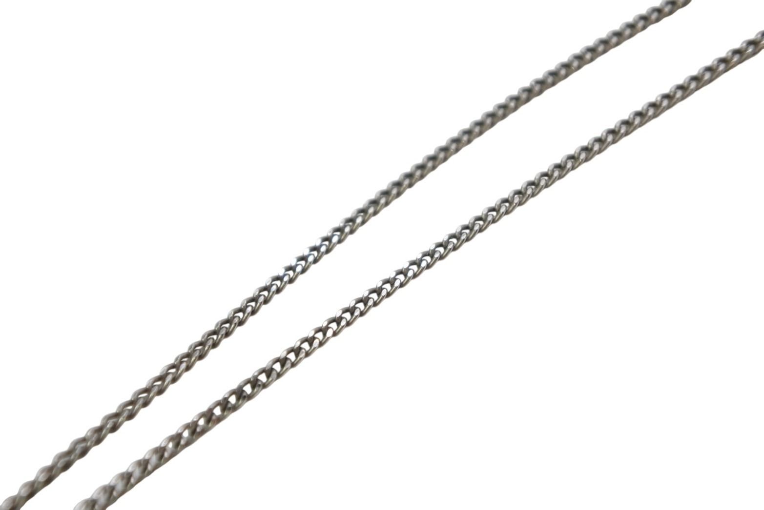 Chanel CC Logo Necklace 07 47.5 Quilted Metal Silver — view 6