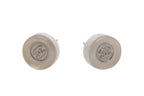 Chanel CC Logo Earrings 99 Metal Resin White Silver Clear