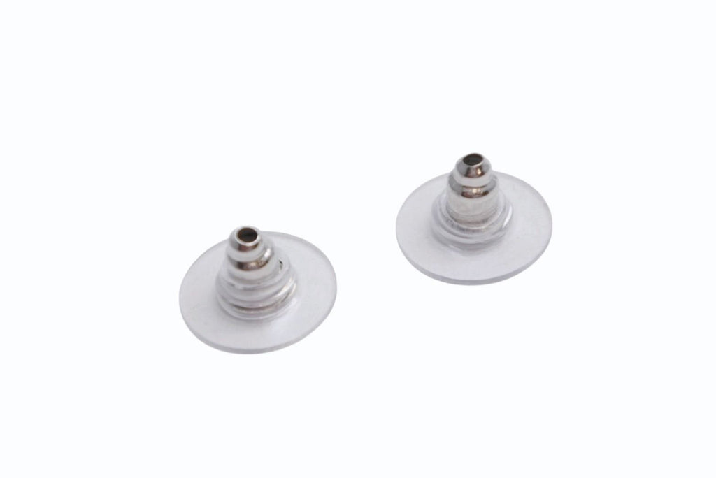 Chanel CC Logo Earrings 99 Metal Resin White Silver Clear — view 8