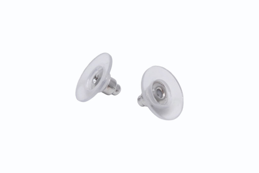 Chanel CC Logo Earrings 99 Metal Resin White Silver Clear — view 7