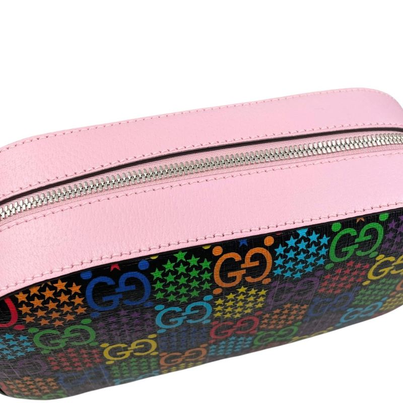 Gucci Shoulder Bag GG Psychedelic Supreme Black Pink Multicolor