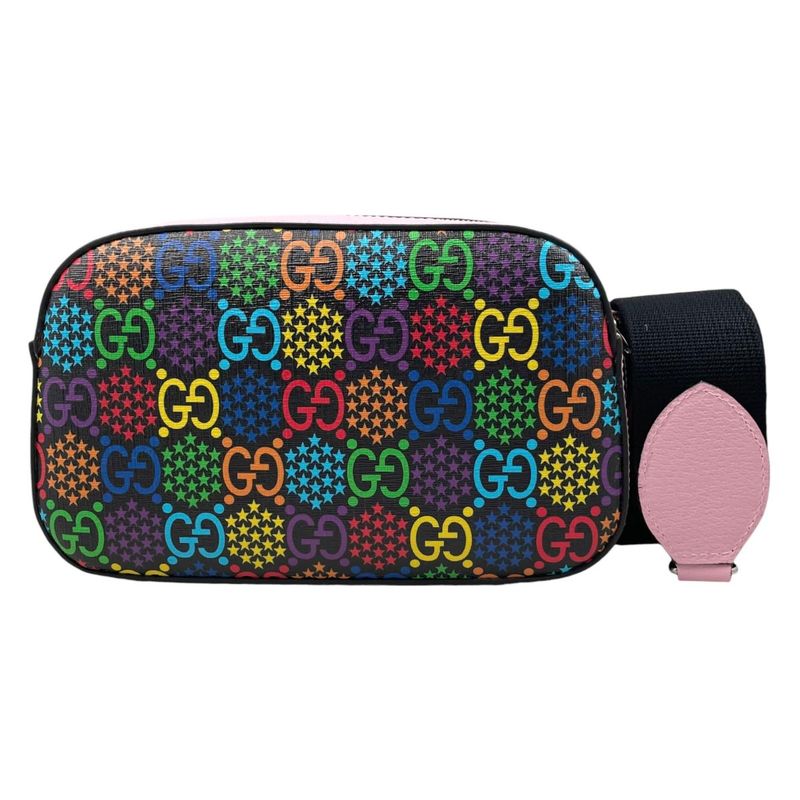 Gucci Shoulder Bag GG Psychedelic Supreme Black Pink Multicolor