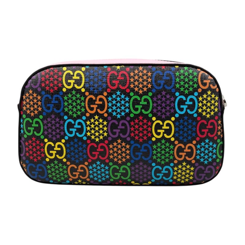 Gucci Shoulder Bag GG Psychedelic Supreme Black Pink Multicolor