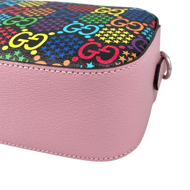Gucci Shoulder Bag GG Psychedelic Supreme Black Pink Multicolor
