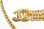 Chanel CC Logo Quilted Chain Belt Vintage Gold Aa