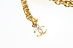 Chanel CC Logo Quilted Chain Belt Vintage Gold Aa