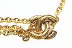 Chanel CC Logo Quilted Chain Belt Vintage Gold Aa