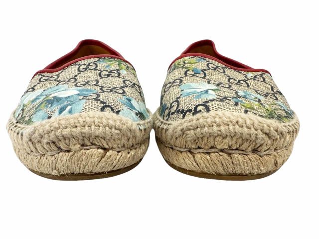 Gucci GG Blooms Floral Espadrille Slip on Shoes 36 Blue