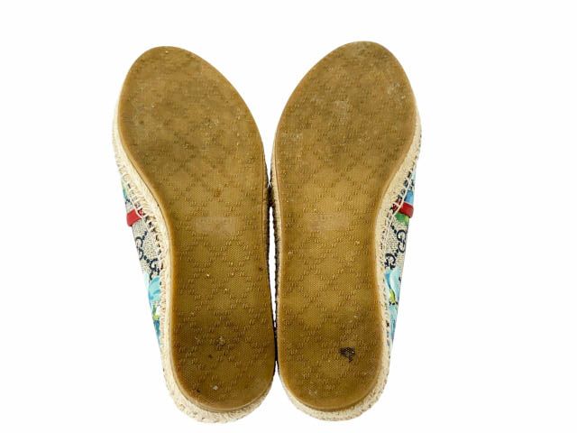 Gucci GG Blooms Floral Espadrille Slip on Shoes 36 Blue