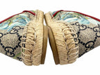 Gucci GG Blooms Floral Espadrille Slip on Shoes 36 Blue