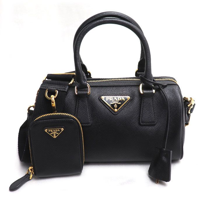 Prada Saffiano Lux 2-Way Shoulder Bag Black
