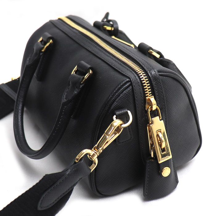 Prada Saffiano Lux 2-Way Shoulder Bag Black