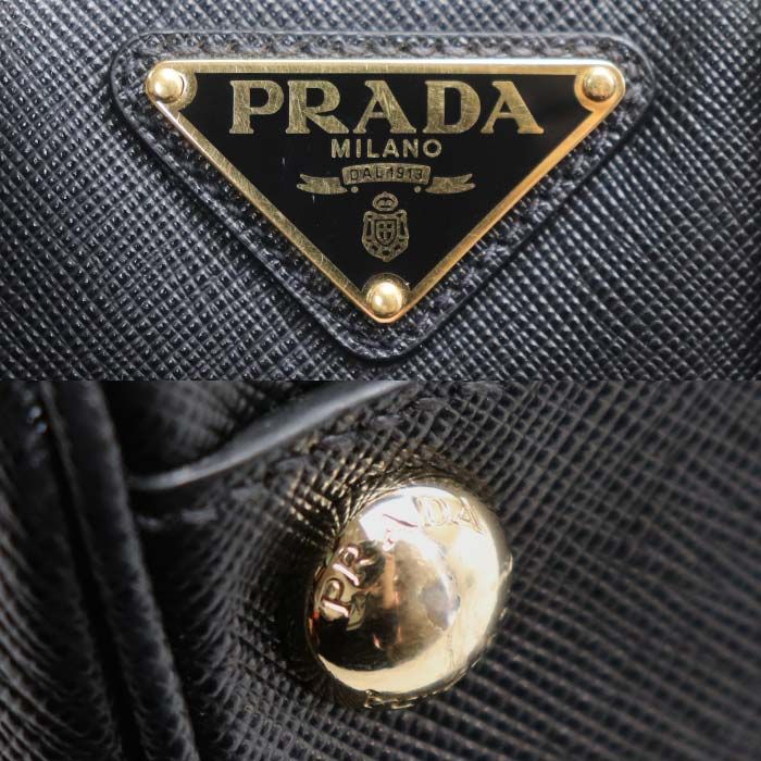 Prada Saffiano Lux 2-Way Shoulder Bag Black