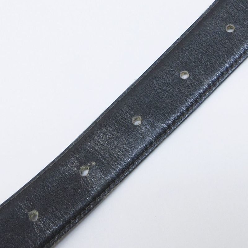 Gucci Leather Belt GG Logo Buckle 036 116 Brown Gold