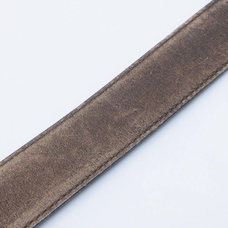 Gucci Leather Belt GG Logo Buckle 036 116 Brown Gold