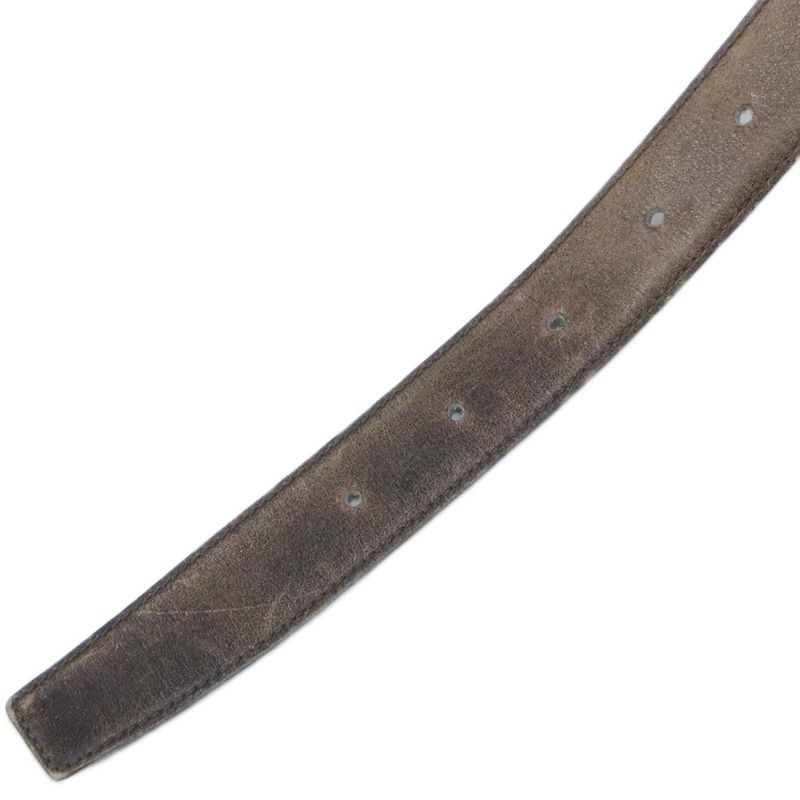 Gucci Leather Belt GG Logo Buckle 036 116 Brown Gold