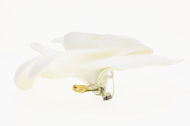 Chanel Camellia Corsage Brooch White Aa