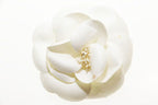 Chanel Camellia Corsage Brooch White Aa
