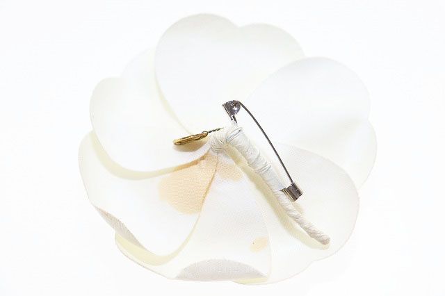 Chanel Camellia Corsage Brooch White Aa