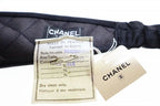 Chanel Quilted Headband Silk Satin Black Aa Hat