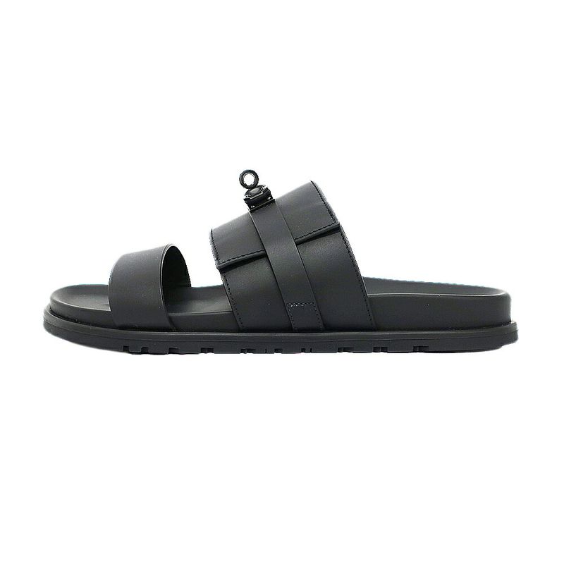 Hermes Sandals Jackson Kelly Black Calf Notation 42